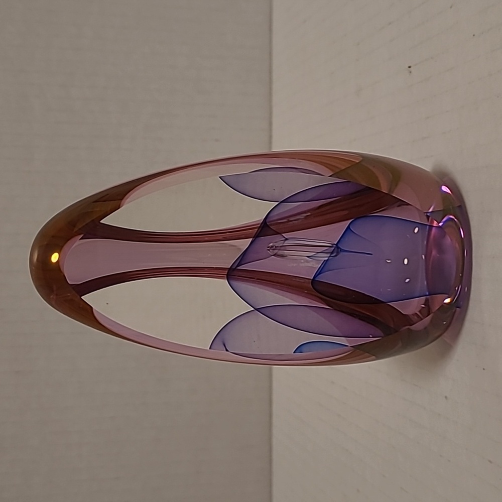 Edward Kachurik Art Glass 3 Panel Sculpture Amethyst Paperweight - Picture 2 of 16